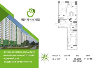 Продается 2-комнатная квартира, 65.6 м2, Тверская область, улица Сергея Лоскутова, 2