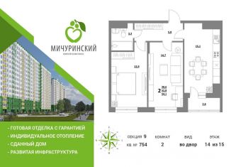 Продается двухкомнатная квартира, 53.3 м2, Тверская область, улица Сергея Лоскутова, 2