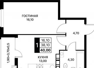 Продаю однокомнатную квартиру, 40 м2, Ростовская область