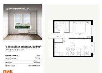 Продаю однокомнатную квартиру, 35.9 м2, Москва, ЗАО