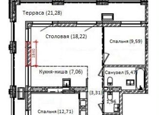 Продается 2-ком. квартира, 83.5 м2, Новосибирск, метро Маршала Покрышкина