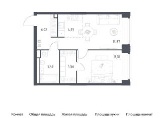 Двухкомнатная квартира на продажу, 48.9 м2, Москва, ЗАО, жилой комплекс Нова, к3