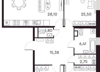 3-ком. квартира на продажу, 120.7 м2, Санкт-Петербург, Петровский проспект, 22к2, ЖК Фамилия