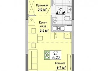 Продажа однокомнатной квартиры, 26.2 м2, Ижевск, Ленинградская улица, 1А