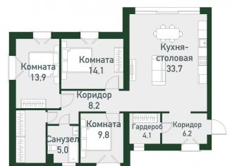 Продается 3-ком. квартира, 98.9 м2, Челябинская область, Спортивная улица, 22