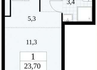 Квартира на продажу студия, 23.7 м2, поселение Сосенское, жилой комплекс Прокшино, 5.1.3