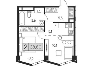 Продажа 1-комнатной квартиры, 38.8 м2, Москва, Хорошевский район