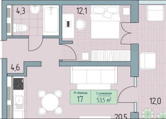 Продажа 2-комнатной квартиры, 53.5 м2, Анапа