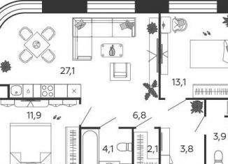 Продается 2-ком. квартира, 72.8 м2, Москва, 2-я очередь, к4.1, метро Нагатинская