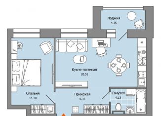 Продается однокомнатная квартира, 47 м2, село Первомайский