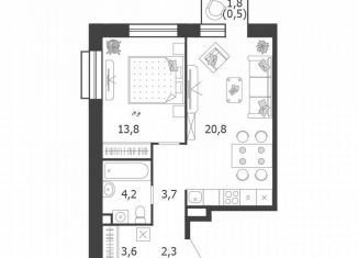 Продам 1-ком. квартиру, 48.9 м2, Москва, 3-я очередь, к6, метро Нагатинская