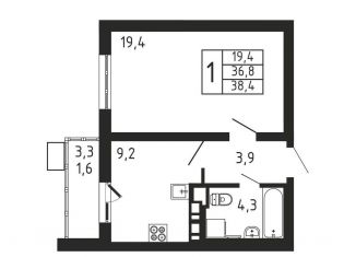 Продается однокомнатная квартира, 38.4 м2, Московская область