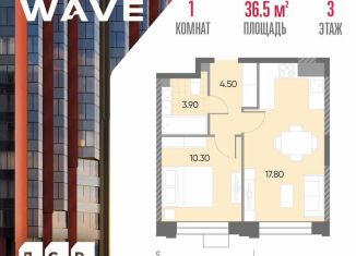 Продам 1-комнатную квартиру, 36.5 м2, Москва, метро Борисово