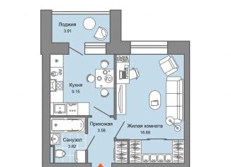 Продается однокомнатная квартира, 35 м2, Киров, улица Дмитрия Козулева, 2к4