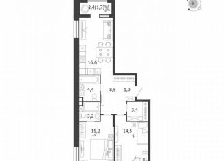 Продаю 2-ком. квартиру, 69.4 м2, Москва, 3-я очередь, к8, метро Нагатинская