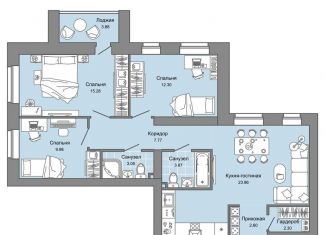 Продажа 3-комнатной квартиры, 83 м2, Киров, Ленинский район, улица Дмитрия Козулева, 2к1