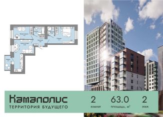 Продажа двухкомнатной квартиры, 63 м2, Пермский край