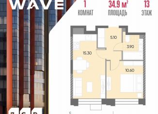 Продается 1-комнатная квартира, 34.9 м2, Москва, район Москворечье-Сабурово