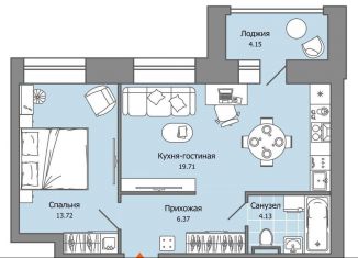 Продается 1-ком. квартира, 46 м2, село Первомайский