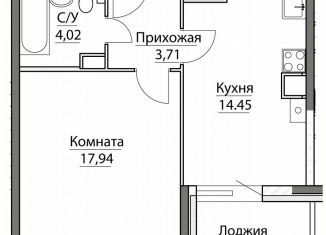 Продается 1-ком. квартира, 45.2 м2, посёлок Красный Бор