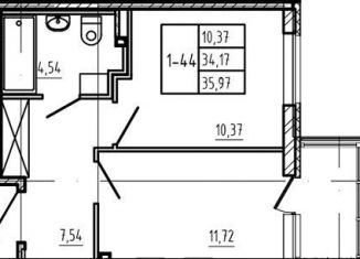 Продаю 1-комнатную квартиру, 34.4 м2, Сертолово