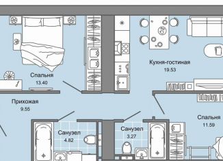 Продам 2-комнатную квартиру, 69.7 м2, Киров