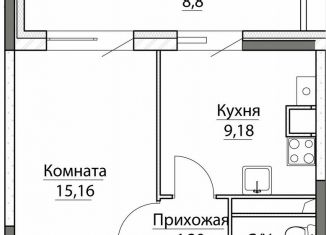 Продажа однокомнатной квартиры, 40.9 м2, посёлок Красный Бор