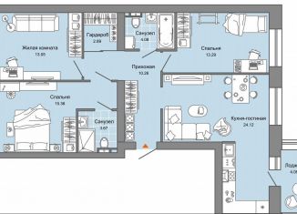 Продается 3-комнатная квартира, 90.8 м2, Киров, улица Дмитрия Козулева, 9к2