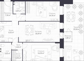 Продаю 2-комнатную квартиру, 78 м2, Санкт-Петербург, Красносельское шоссе, 22