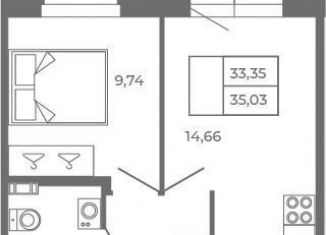 Продам 1-ком. квартиру, 33.4 м2, Сертолово