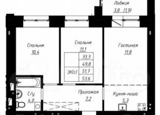 Продам трехкомнатную квартиру, 51.7 м2, Алтайский край, улица Чернышевского