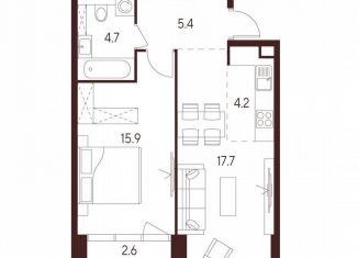 Продаю 1-ком. квартиру, 49.2 м2, Москва, станция Зорге