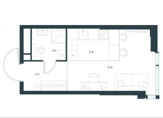 Продам квартиру студию, 25.9 м2, Москва, метро Аминьевская