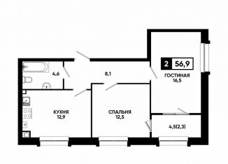 2-ком. квартира на продажу, 56.9 м2, Кисловодск, улица Катыхина, 185