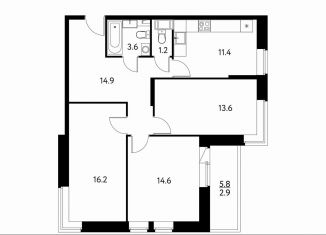 Продажа трехкомнатной квартиры, 78.4 м2, Щёлково, Центральная улица, 71к2