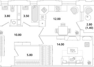 Продам однокомнатную квартиру, 51 м2, Санкт-Петербург, Планерная улица, 99