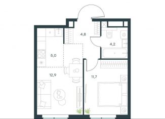 Продажа 2-ком. квартиры, 38.6 м2, Москва, район Очаково-Матвеевское