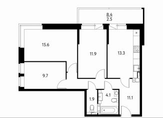 Продажа трехкомнатной квартиры, 70.1 м2, Щёлково, Центральная улица, 71к2