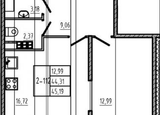 Продам 1-ком. квартиру, 44.3 м2, Сертолово