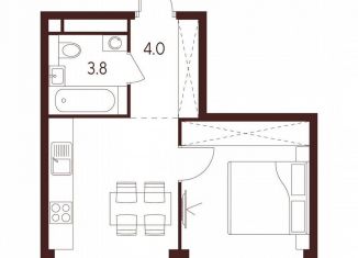 Продаю 1-ком. квартиру, 32.4 м2, Москва, станция Зорге