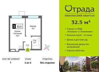 1-ком. квартира на продажу, 32.5 м2, Красногорск, жилой комплекс Никольский Квартал Отрада, к13