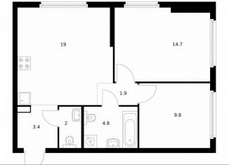 Продается 2-ком. квартира, 55.6 м2, Москва, жилой комплекс Барклая 6, к7, ЖК Барклая 6