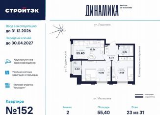 Продаю двухкомнатную квартиру, 55.4 м2, Екатеринбург, улица Малышева, 145, Кировский район