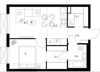 Продаю 1-комнатную квартиру, 37.7 м2, Москва, метро Перово