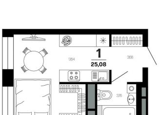 Продажа 1-комнатной квартиры, 25.1 м2, Рязань, Московский район