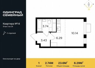 Продажа квартиры студии, 23.6 м2, Одинцово, жилой комплекс Одинград квартал Семейный, 5