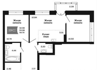 Продам 3-комнатную квартиру, 55.1 м2, Новосибирск, метро Студенческая, улица Титова, 48