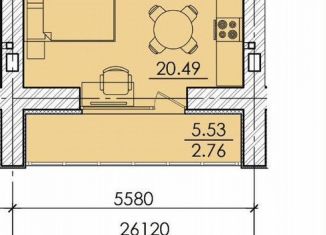 Продается 1-ком. квартира, 34.1 м2, Пензенская область, улица Герцена, с106