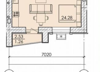 Продажа 1-комнатной квартиры, 34.3 м2, Пензенская область, улица Герцена, с106