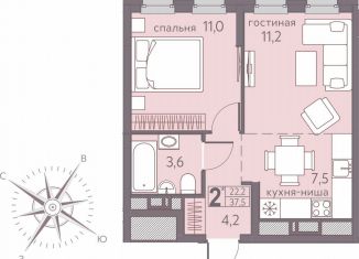 Продается двухкомнатная квартира, 37.5 м2, Пермский край, Серебристая улица, 7